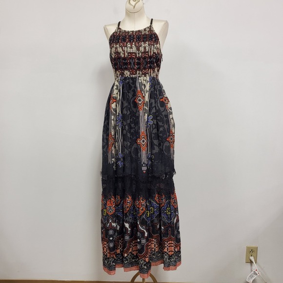Anthropologie Dresses & Skirts - Anthropologie Bhanuni By Jyoti Womens Tiered Maxi Dress Size 0 Petite Bohemian
